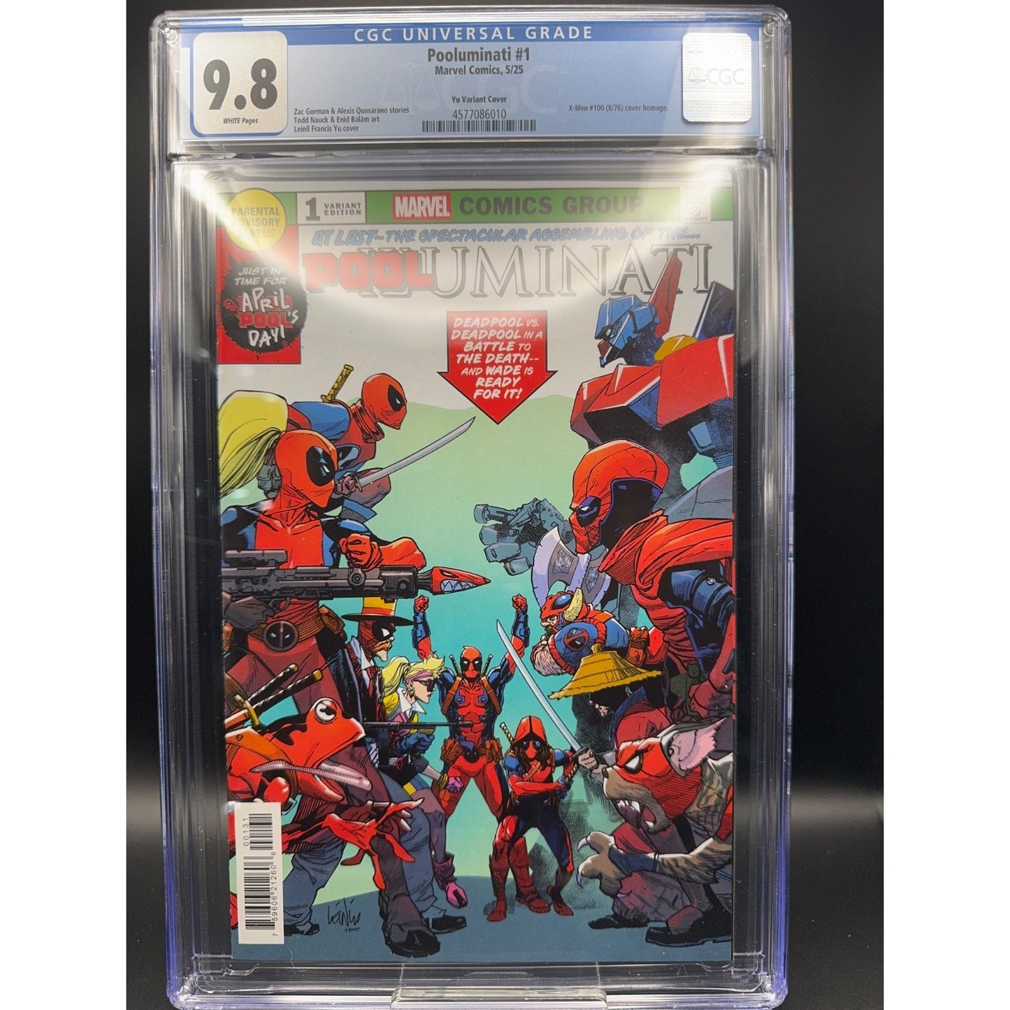Pooluminati #1 Yu Xmen 100 Homage variant CGC 9.8