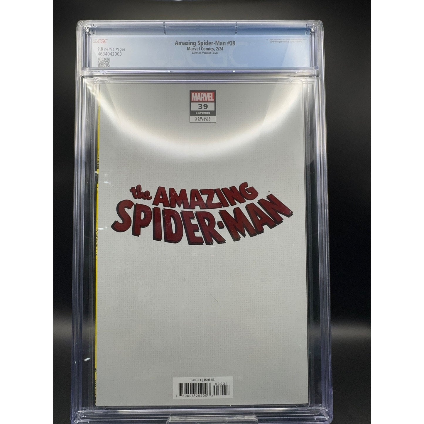 Amazing Spider-Man #39 (2024 Marvel Comics) Patrick Gleason Foil Variant CGC 9.8