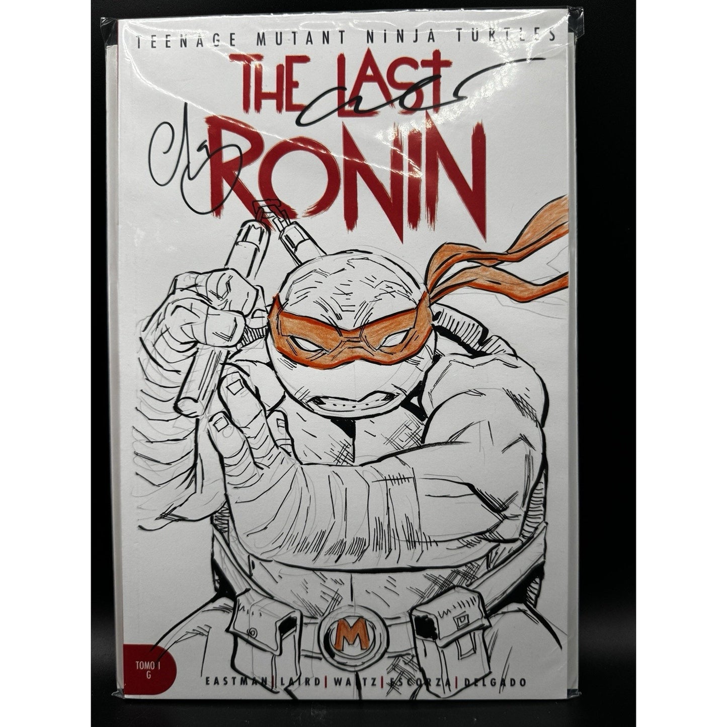 TMNT Last Ronin Original Mikey Sketch Cover by Escorza Bros SIGNED