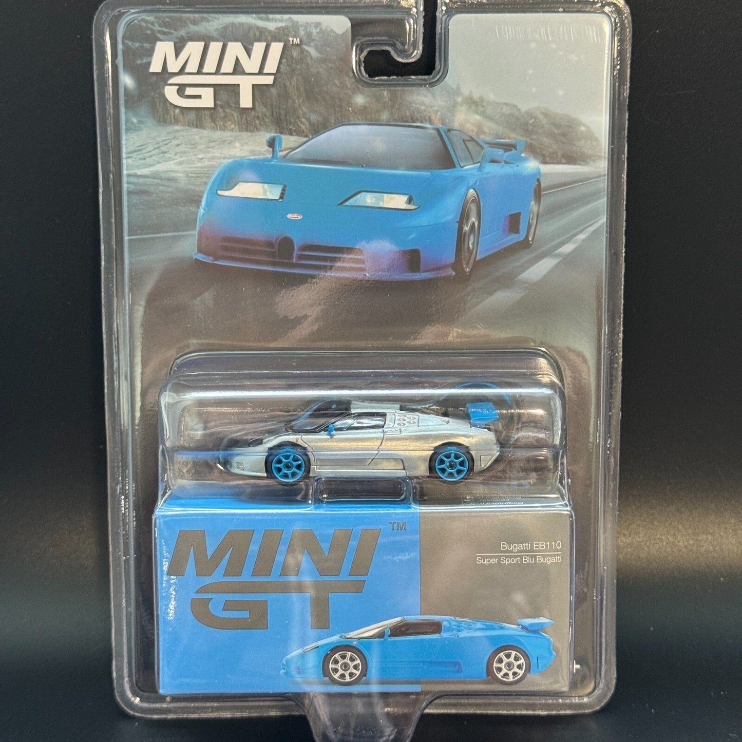 CHASE + REG Mini GT 1:64 Bugatti EB110 Super Sport Blue Bugatti #890