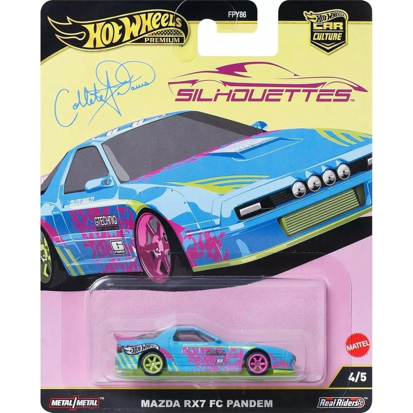 Hot Wheels Premium 2025 Car Culture Silhouettes Mazda RX7 FC Pandem Blue 1:64