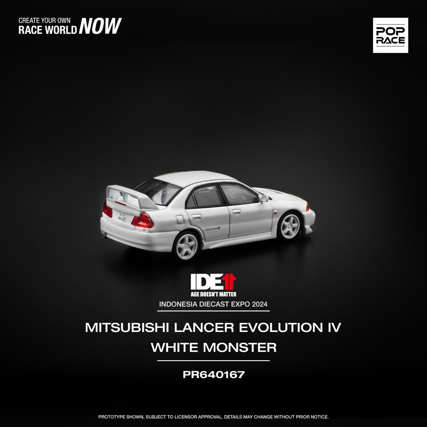 Pop Race 2024 Mitsubishi Lancer Evolution IV IDE Indonesia Diecast Expo 1/64