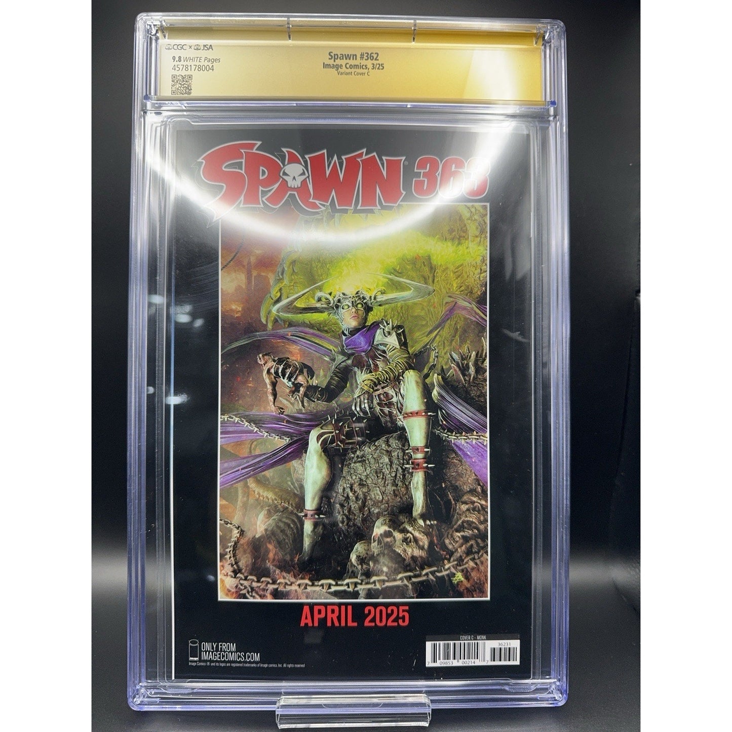 Spawn #362 CGC JSA 9.8 Jeff Monk Sketch C Variant Signed By Jeff Monk