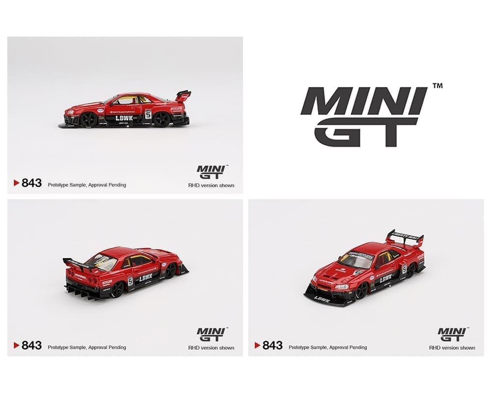 Mini GT 1:64 Nissan LB-ER34 Super Silhouette SKYLINE – Red/Black – Limited Edition