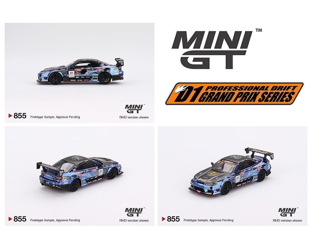 (COMING SOON) Mini GT 1:64 Japan Exclusive Nissan Silvia (S15) D-MAX #70 D-MAX Racing 2023 D1 Grand Prix Limited Edition