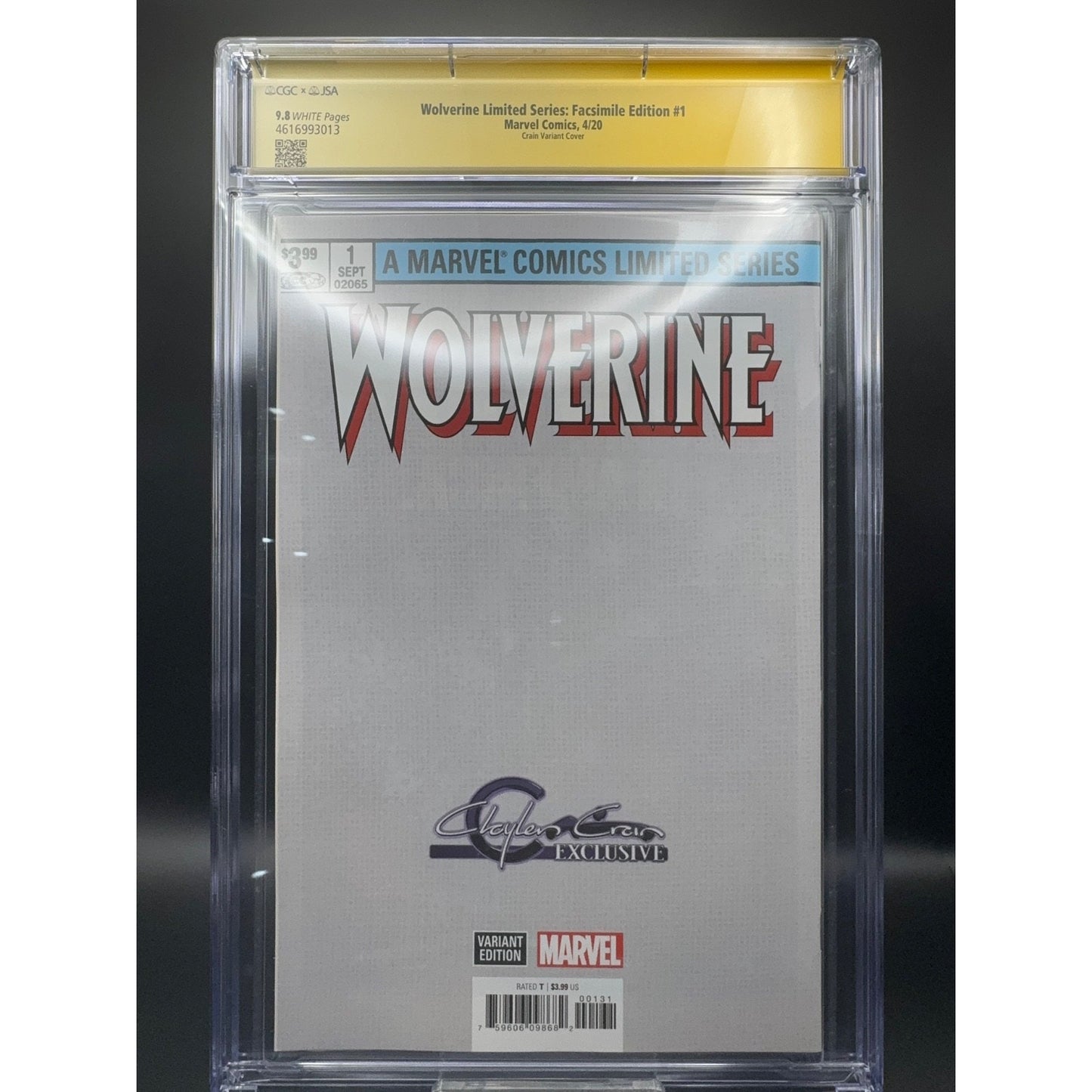 CGC 9.8 Wolverine Limited Series Facsimile Edition #1 JSA Crain Virgin Tri-Color