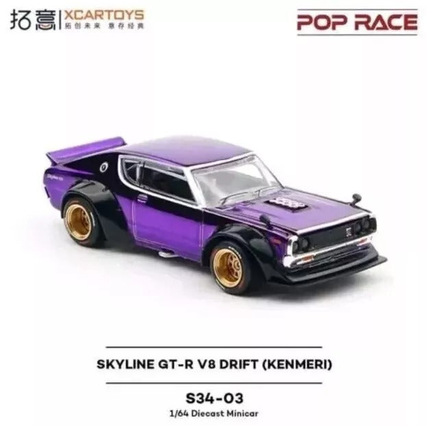 Pop Race x XCARTOYS Exclusive 1/64 Nissan Kenmeri Gt-R V8 Drift