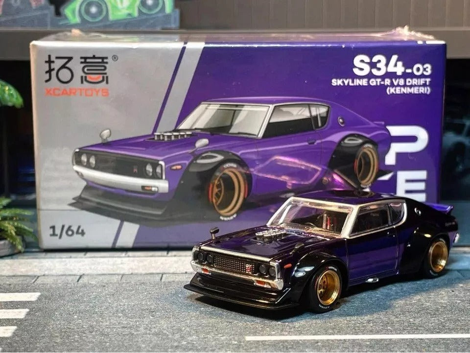 Pop Race x XCARTOYS Exclusive 1/64 Nissan Kenmeri Gt-R V8 Drift
