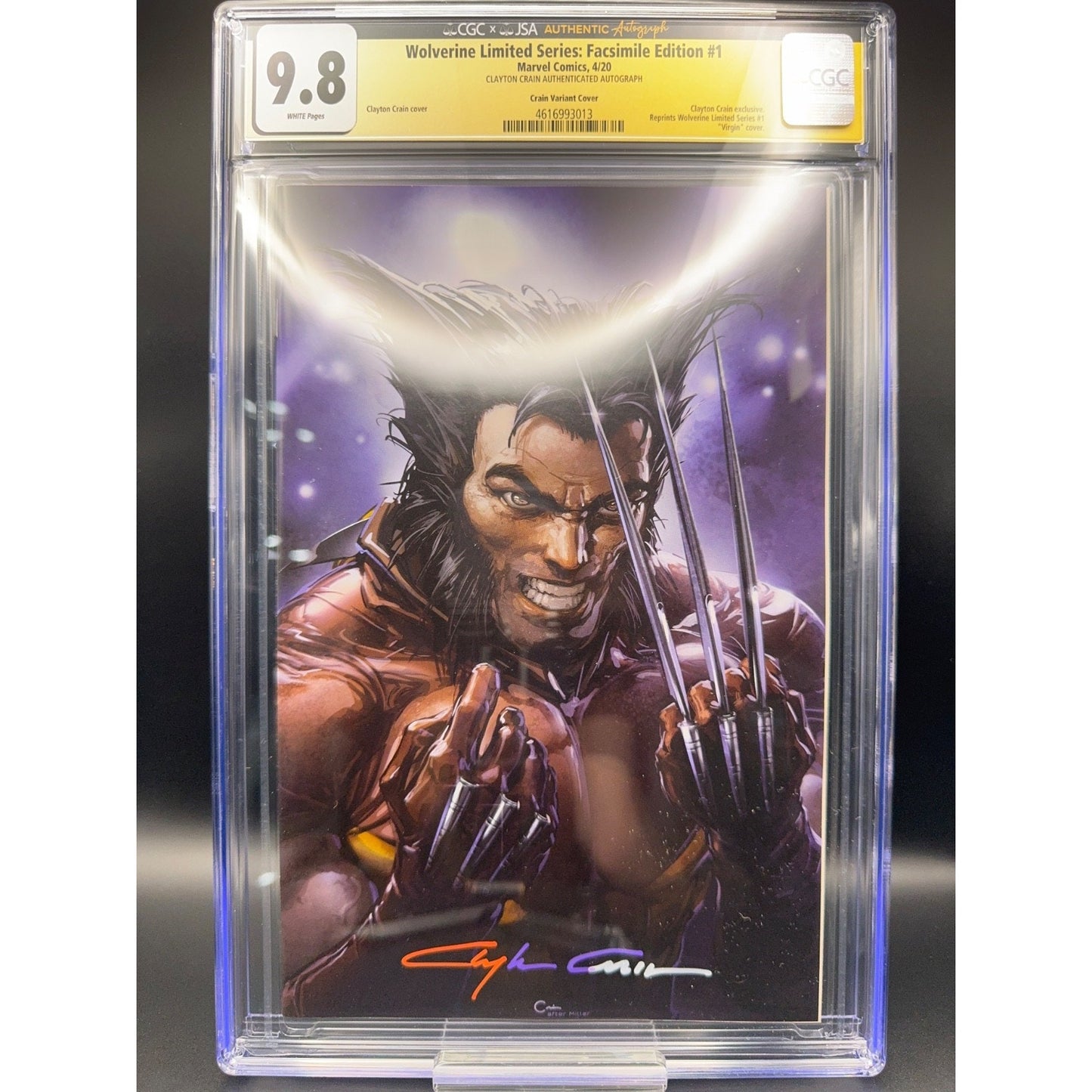 CGC 9.8 Wolverine Limited Series Facsimile Edition #1 JSA Crain Virgin Tri-Color
