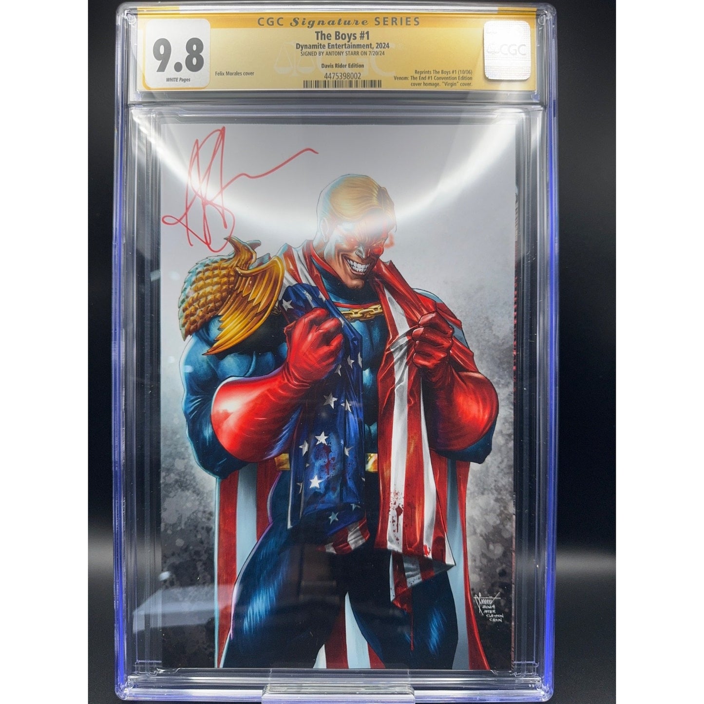The Boys #1 Signed By Anthony Starr CGC 9.8 Reprint