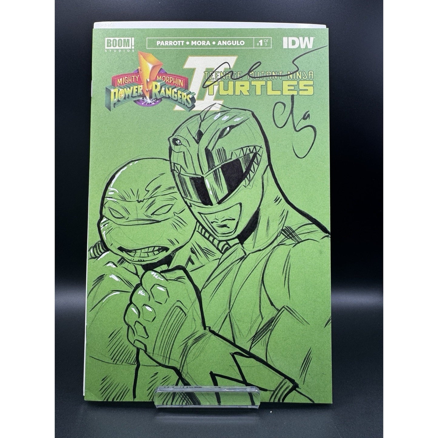 MMPR & TMNT Blank Cover Sketch & Signed By Escorza Bros. w/COA
