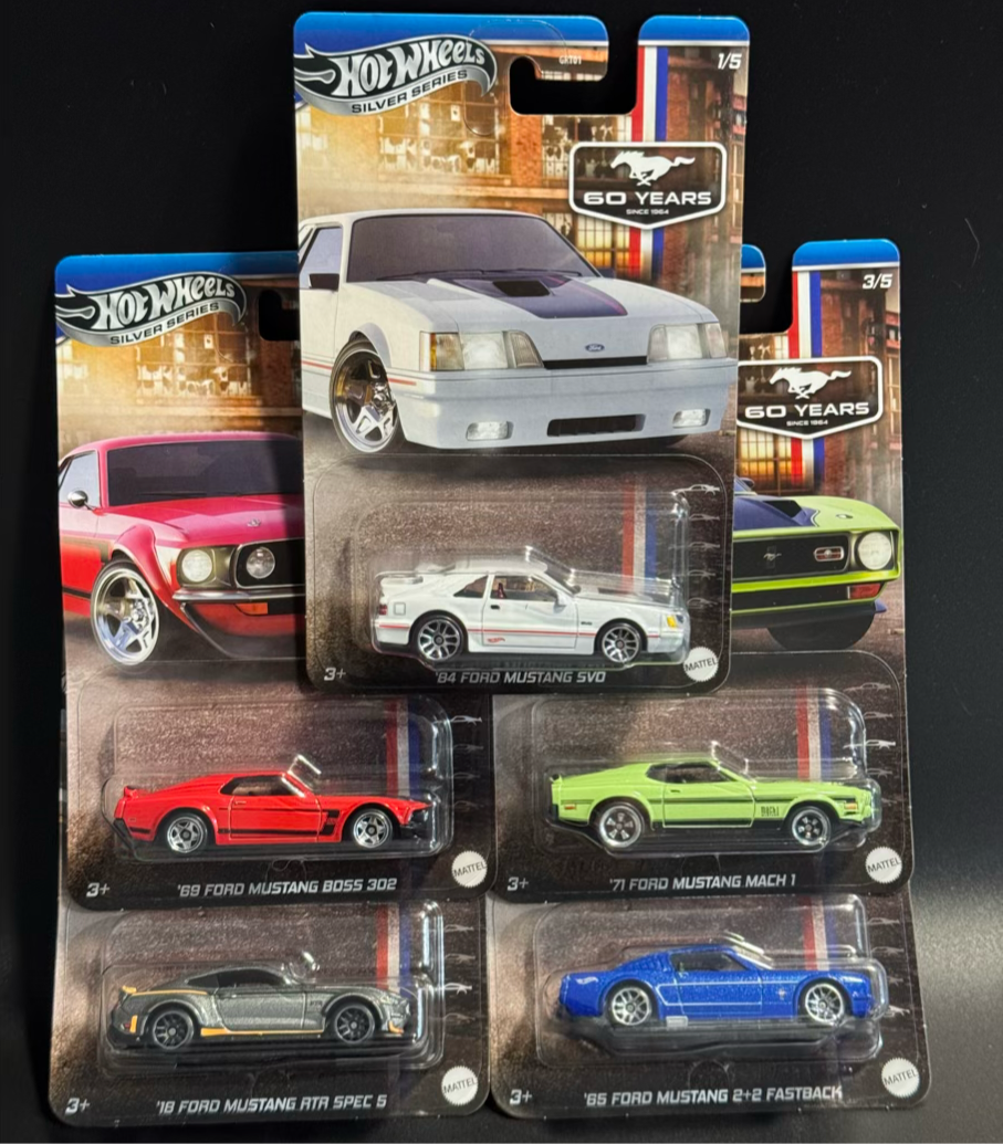 Hot Wheels 2024 Silver Series 60 Years MUSTANG'S Full Set 1-5