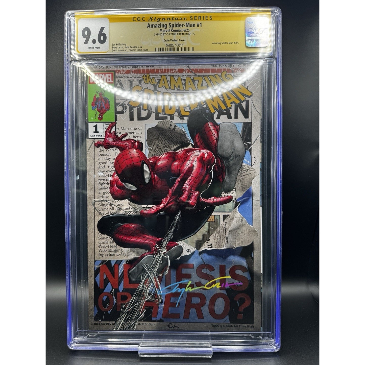 Amazing Spider-man #1 Clayton Crain Dallas Fan Expo CGC SS 9.6 Signed by Crain