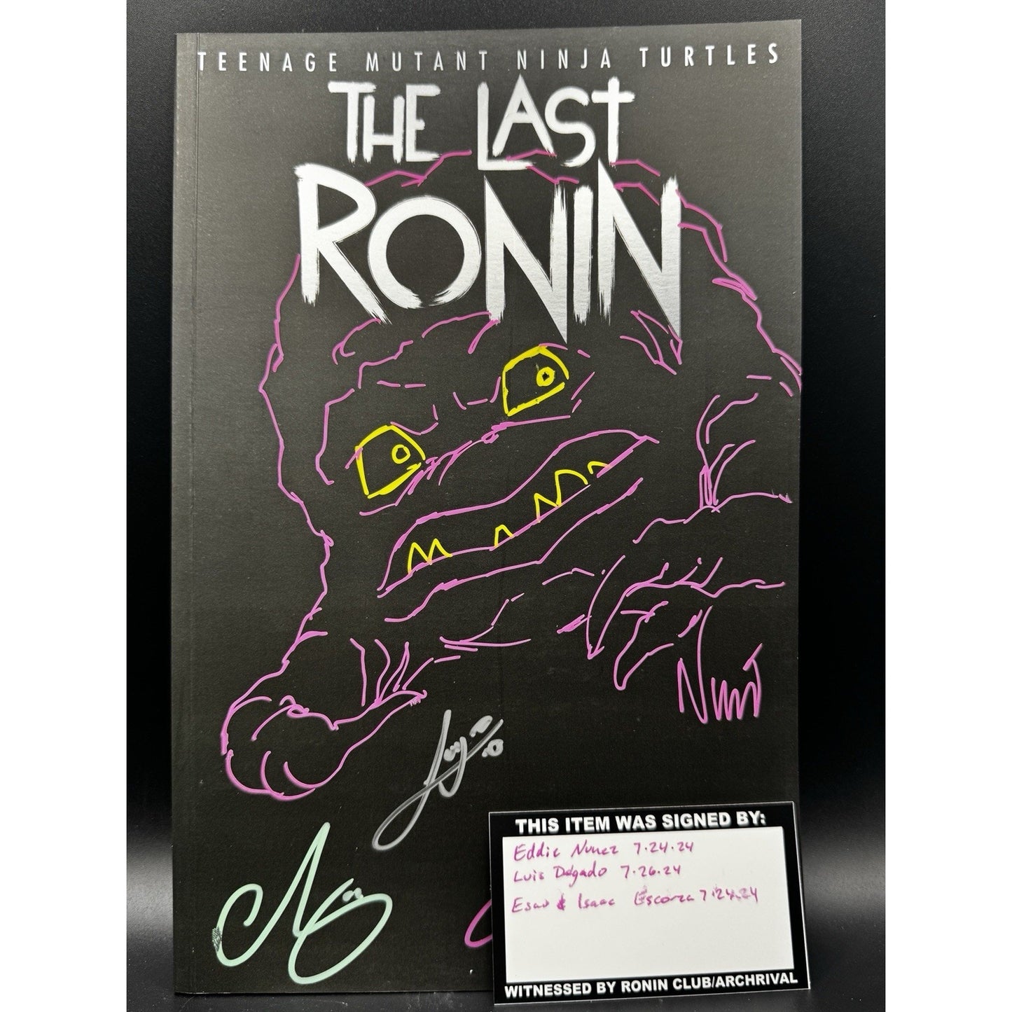 TMNT Last Ronin Original Krang Sketch Cover by Eddie Nunez 4x SIGNED Escorza