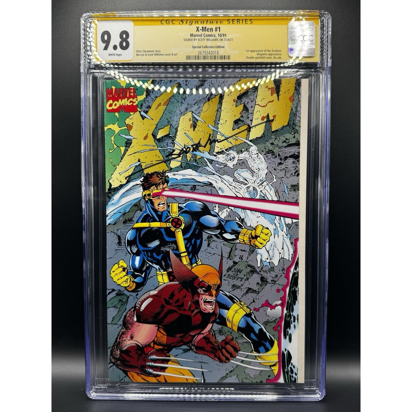 X-Men #1 CGC 9.8 SS Signed by Scott Williams Marvel 1991 Collector’s Ed