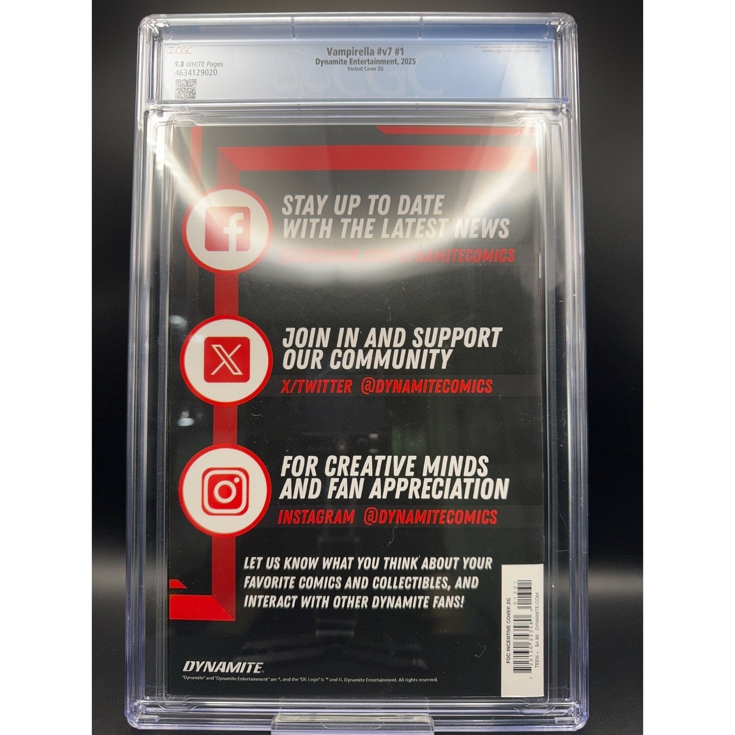 Vampirella v7 #1 - CGC 9.8 - Mark Spears Variant ZG - Dynamite Entertainment