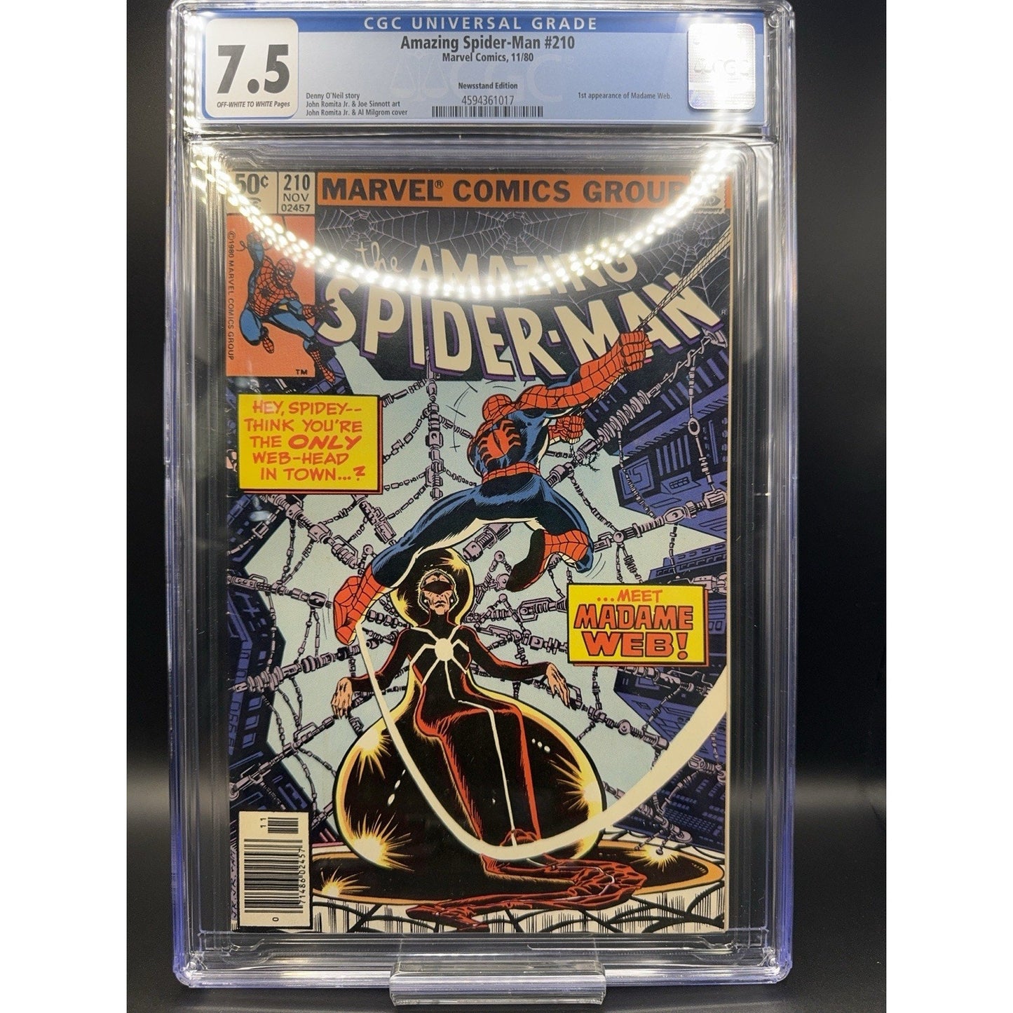 Amazing Spider-Man 210 CGC 7.5 Newsstand Copy 1st Madame Web