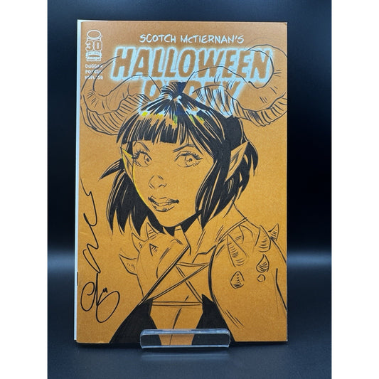 Halloween Party (Scotch McTiernan) Blank Cover Sketch & Signed By Escorza Bros.
