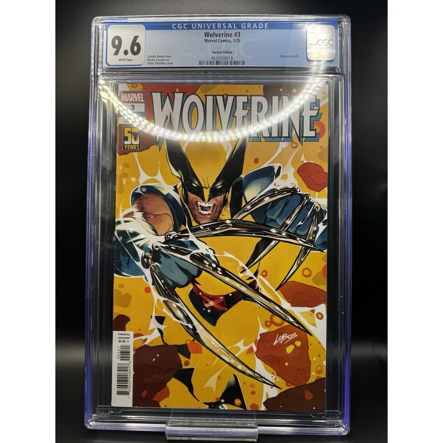 Wolverine #3 Comic Cover By Pablo "Lobos" Villalobos CGC 9.6