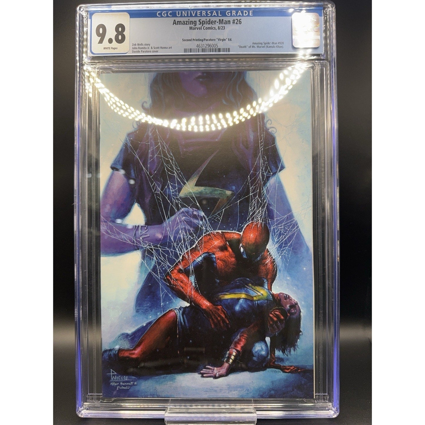 Amazing Spider-Man 26 Davide Paratore Unknown Comics 2nd Print Virgin CGC 9.8