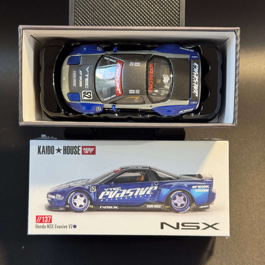 Kaido House x Mini GT Honda NSX Evasive V2 Blue Model Car KHMG137 - CHASE