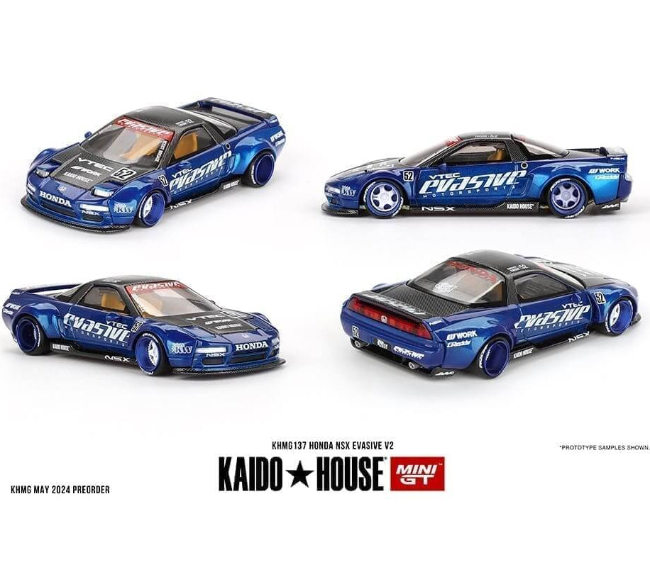 Kaido House x Mini GT Honda NSX Evasive V2 Blue Model Car KHMG137 - Blue