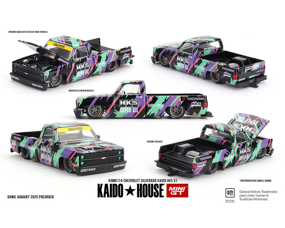 (COMING SOON) Kaido House x Mini GT 1:64 Chevrolet Silverado Kaido HKS V1