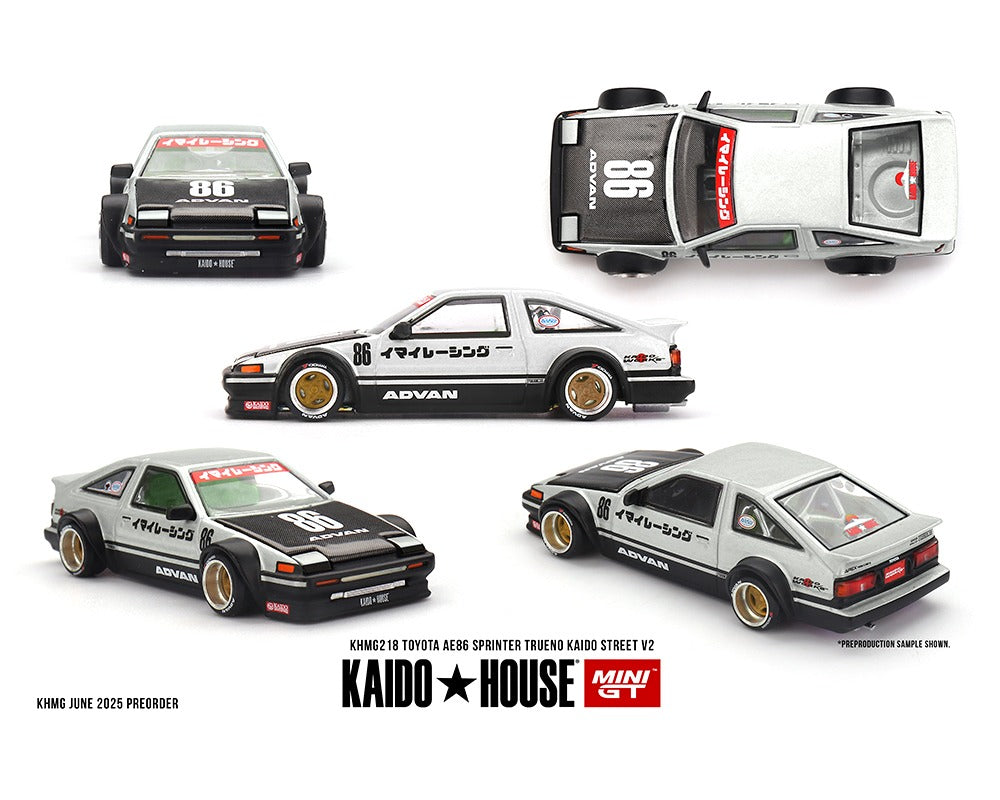 (COMING SOON) Kaido House x Mini GT 1:64Toyota AE86 Sprinter Trueno Kaido Street V2- White