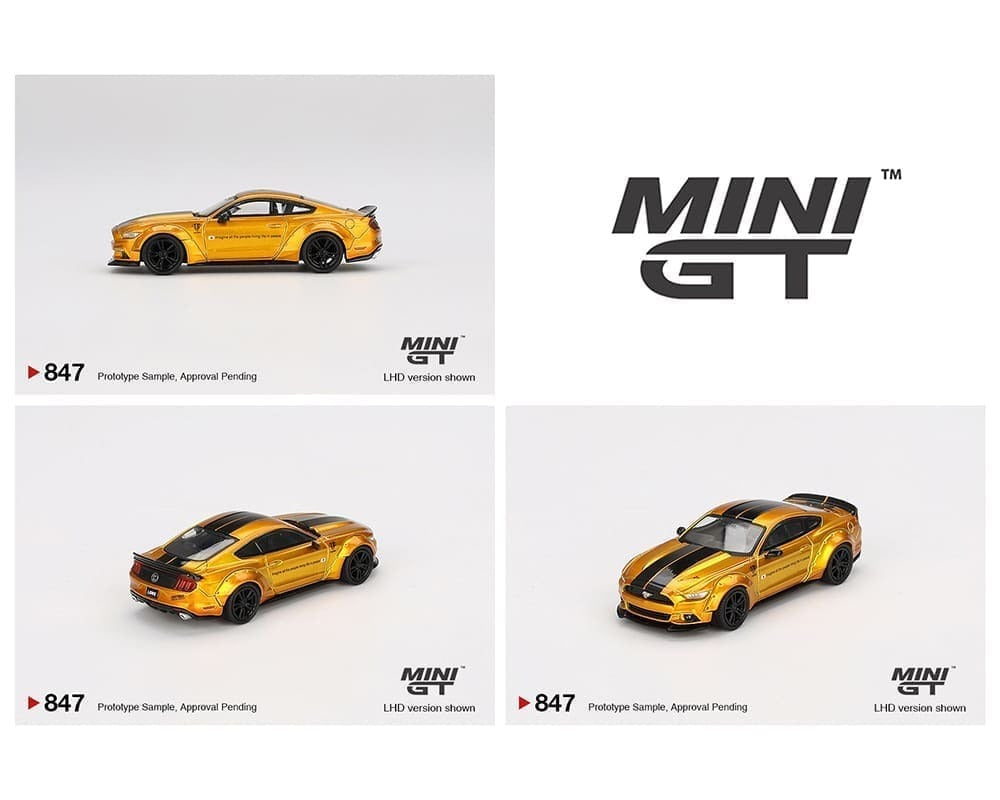 (COMING SOON) Mini GT 1:64 LB-Works Ford Mustang – LB Gold – Limited Edition