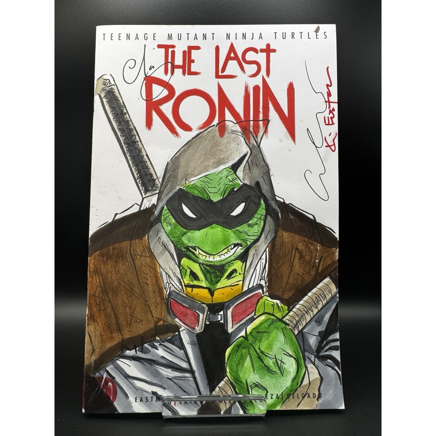 TMNT Last Ronin Original Sketch Cover by Escorza Bros 3x SIGNED Kevin Eastman