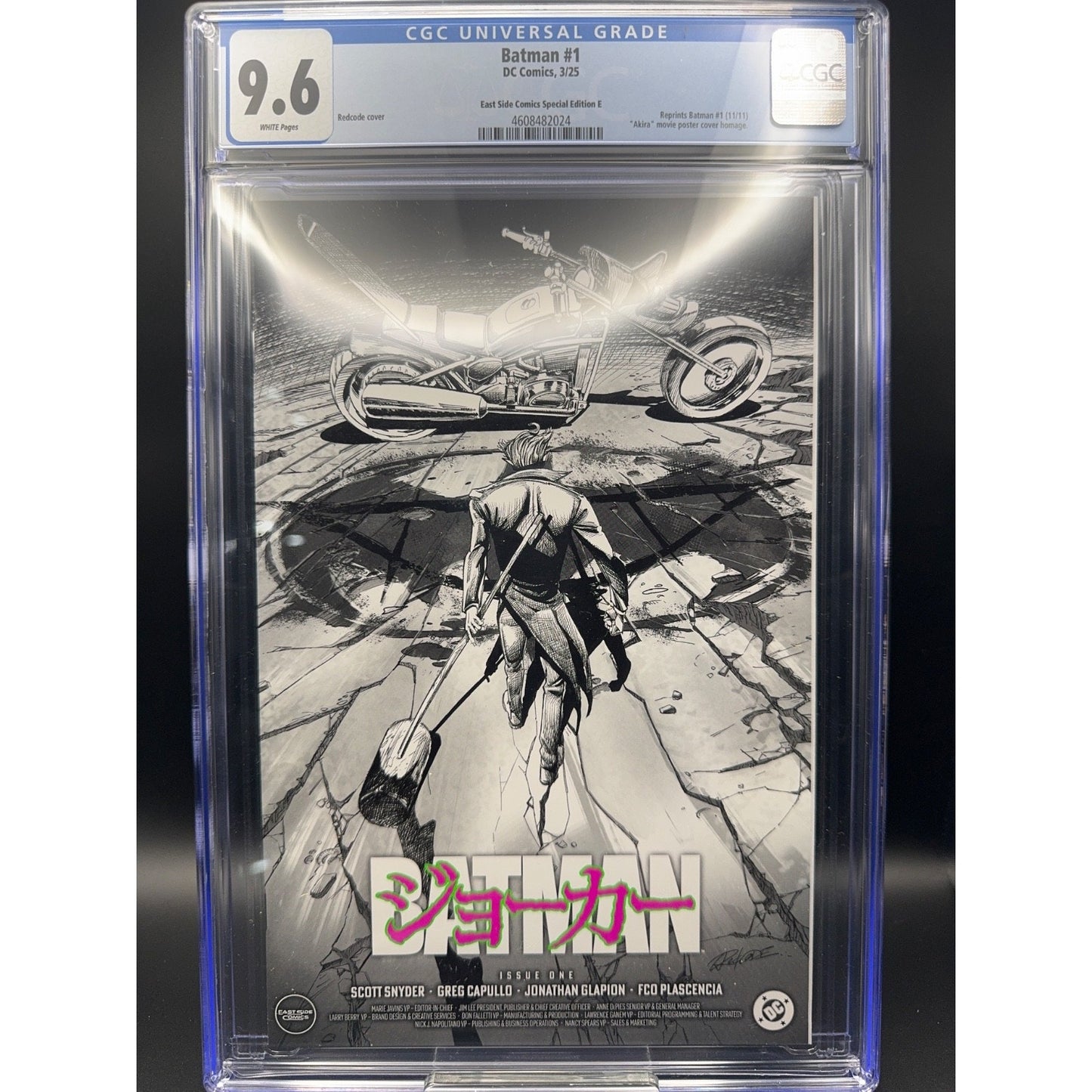 Batman 1 2025 East Side Variant CGC 9.6 Akira / Joker Homage