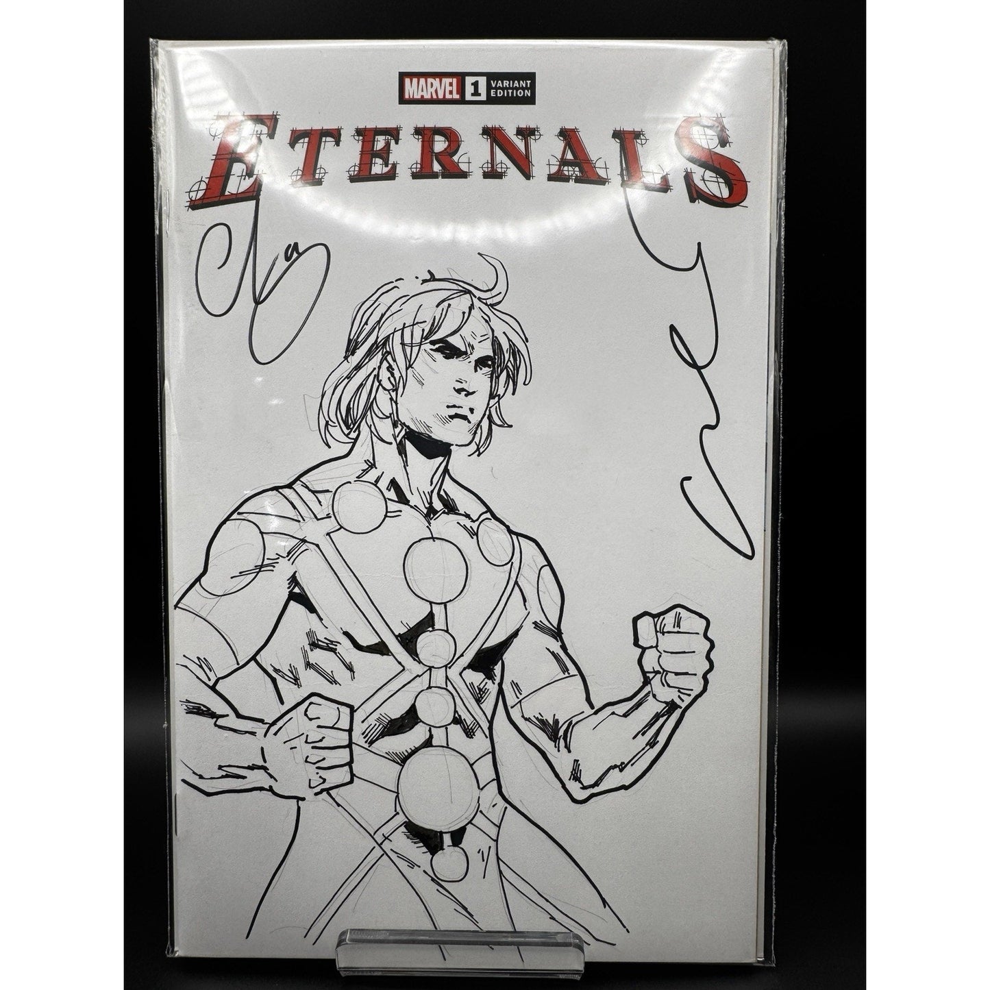 Eternals #1 Blank Variant Cover w/ Original Sketch & Signed Esau & Isaac Escorza