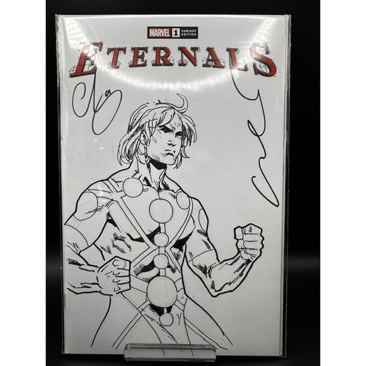 Eternals #1 Blank Variant Cover w/ Original Sketch & Signed Esau & Isaac Escorza