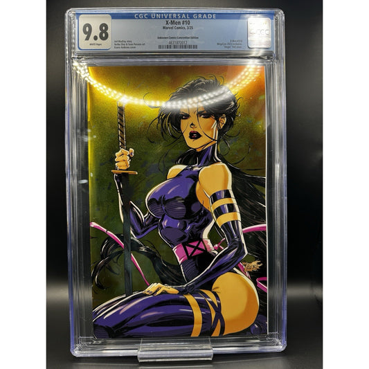X-MEN #10 CGC 9.8 Foil Variant Kaare Andrews Megacon Psylocke Cover Marvel