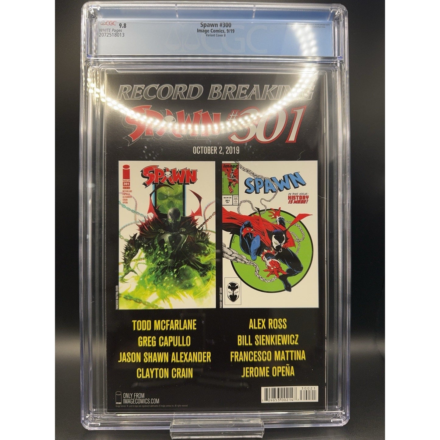 Spawn #300B McFarlane B&W Variant CGC 9.8 2019
