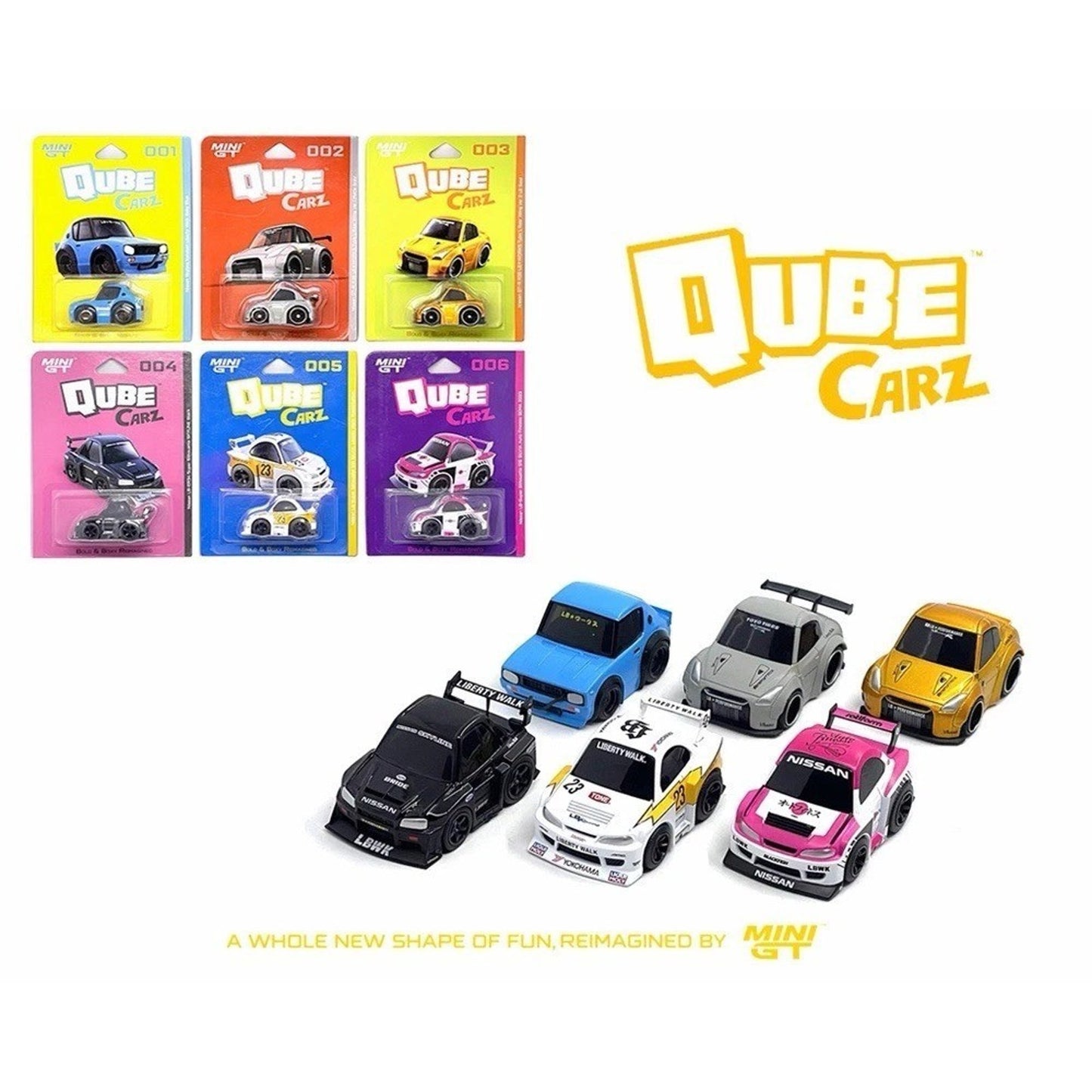 Mini GT Qube Carz - Liberty Walk Series 1 (Set of 6)