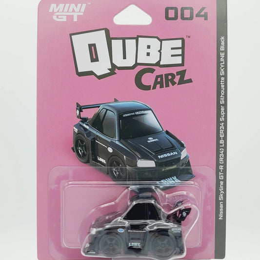 Mini GT Qube Carz LBWK Series 1 - Nissan LB-ER34 Super Silhouette SKYLINE Black