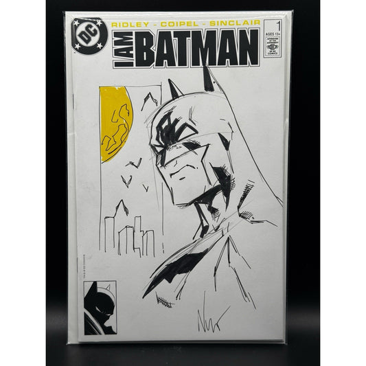 DC I'm Batman Blank Sketch By Eddie Nunez w/COA