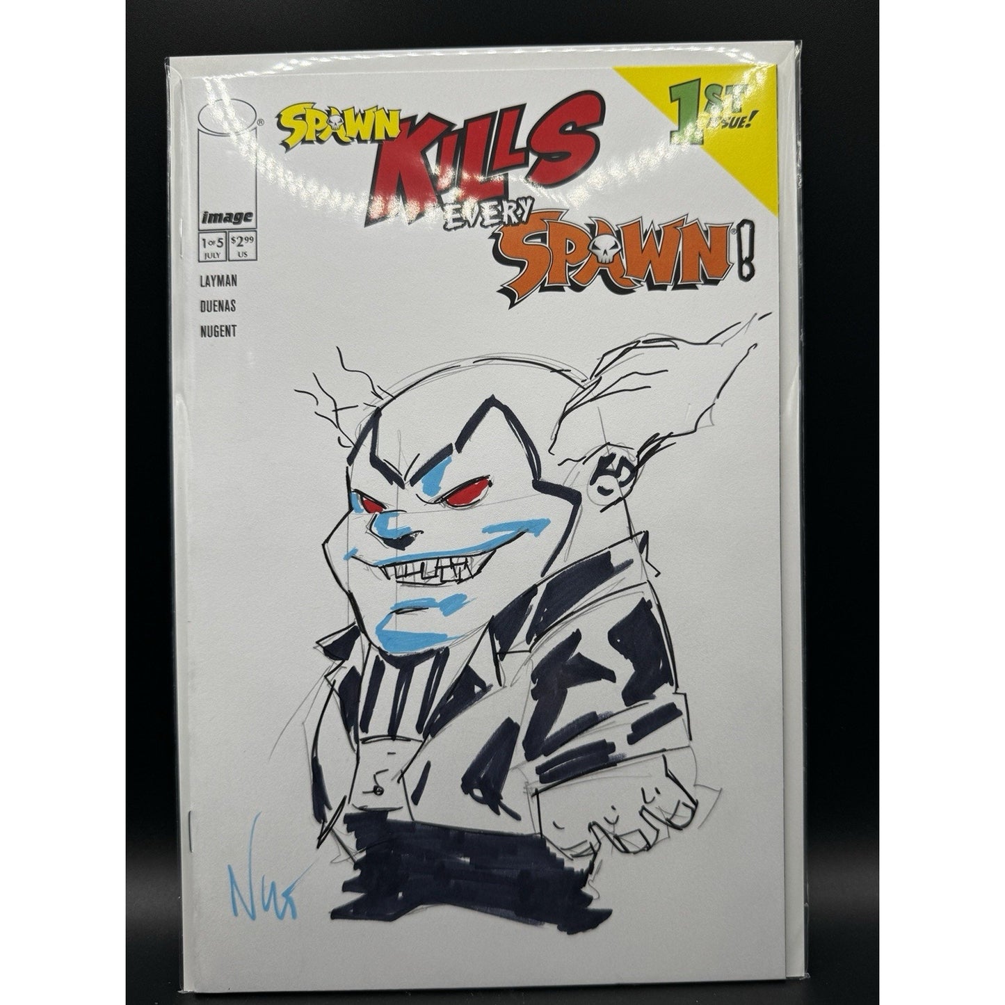 Spawn Blank Clown Chibi Original Sketch By Eddie Nunez w/COA