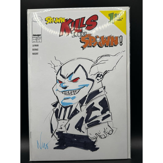 Spawn Blank Clown Chibi Original Sketch By Eddie Nunez w/COA