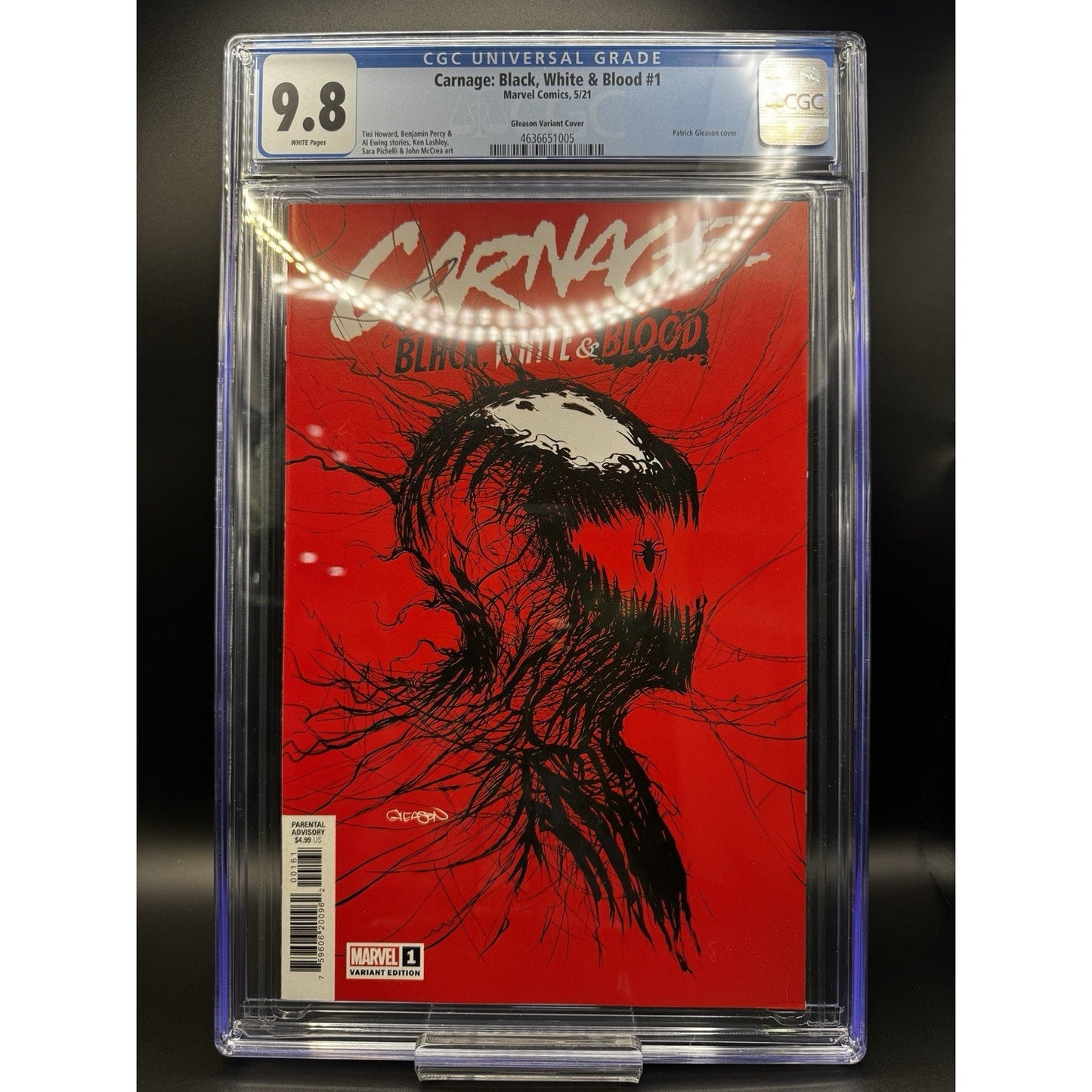 Carnage: Black White and Blood #1 CGC 9.8 Gleason Virgin Variant