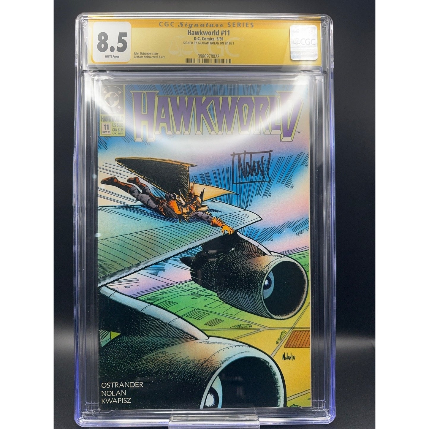 CGC SS 8.5 DC Hawkworld #11 SIGNED By Graham Nolan