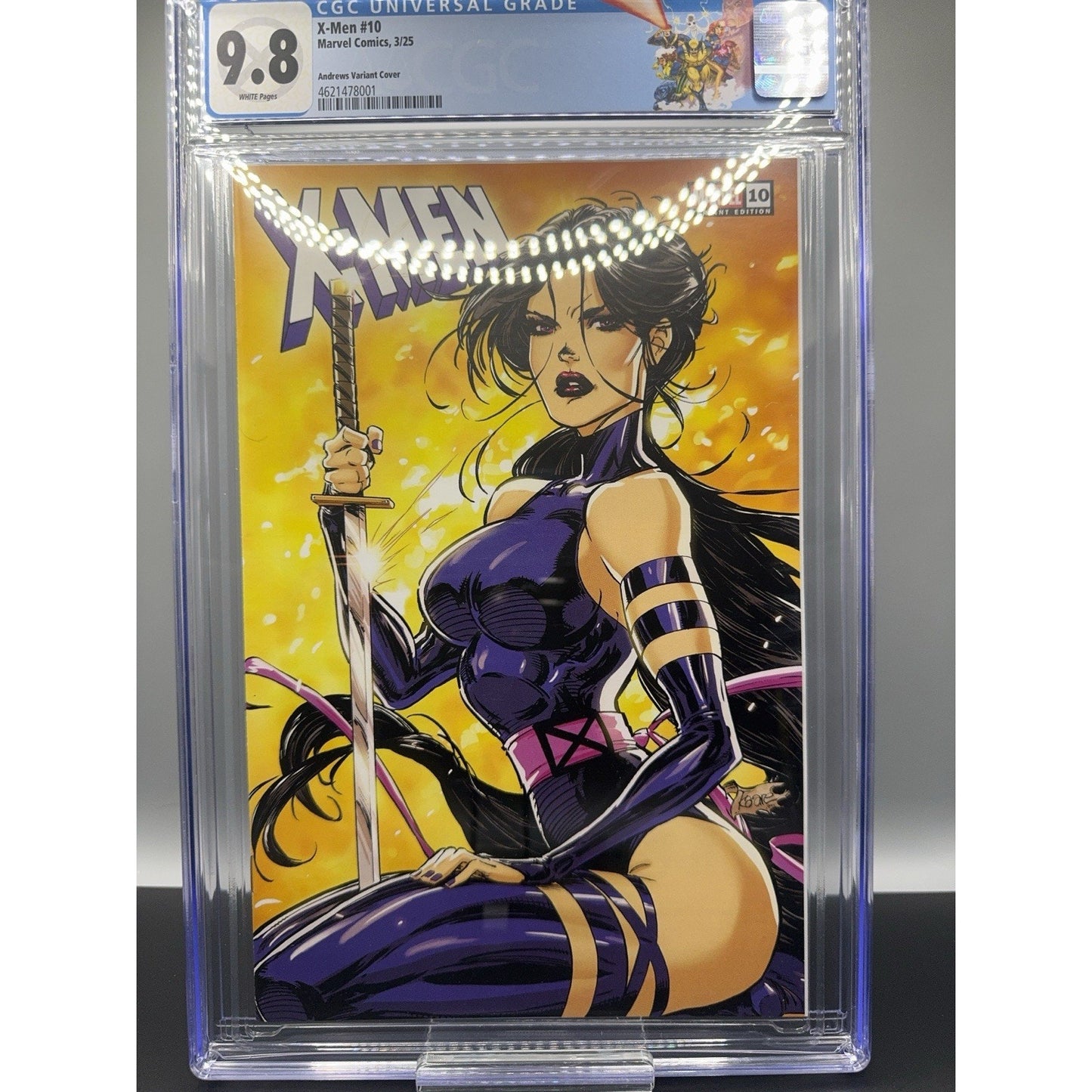 X-MEN #10 CGC 9.8 Custom Label Kaare Andrews Psylocke Cover