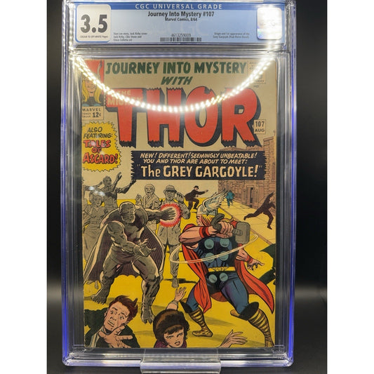 1964 Journey Into Mystery with The Mighty THOR 107 Marvel Comics CGC Graded 3.5