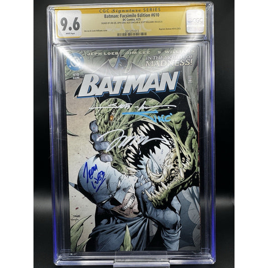 CGC 9.6 Batman 610 4x Signed (Jim Lee, Scott Williams, Alex Sinclair, Jeph Loeb)