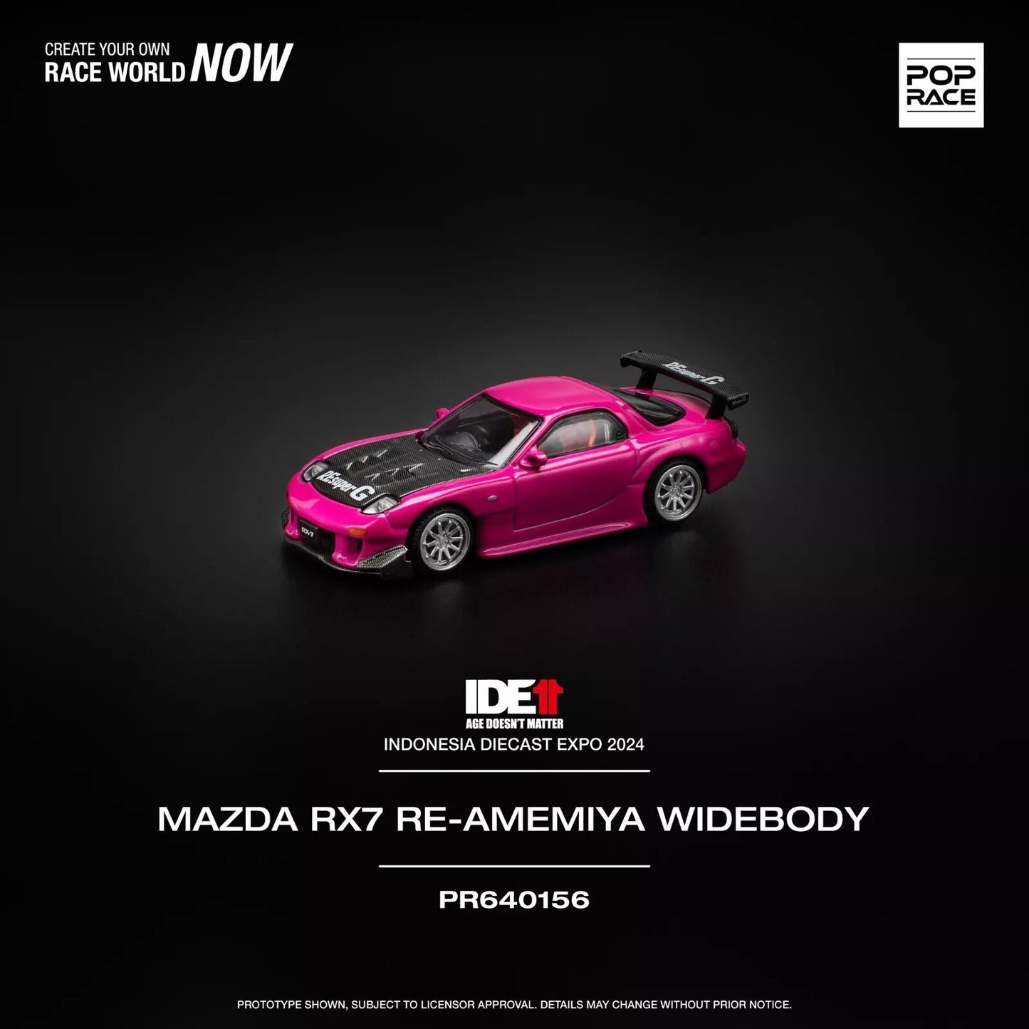 POP RACE Mazda RX7 Widebody Pink Indonesia Diecast Expo IDE 2024