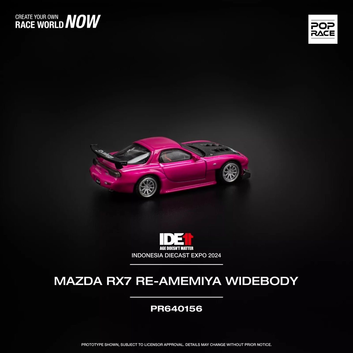 POP RACE Mazda RX7 Widebody Pink Indonesia Diecast Expo IDE 2024
