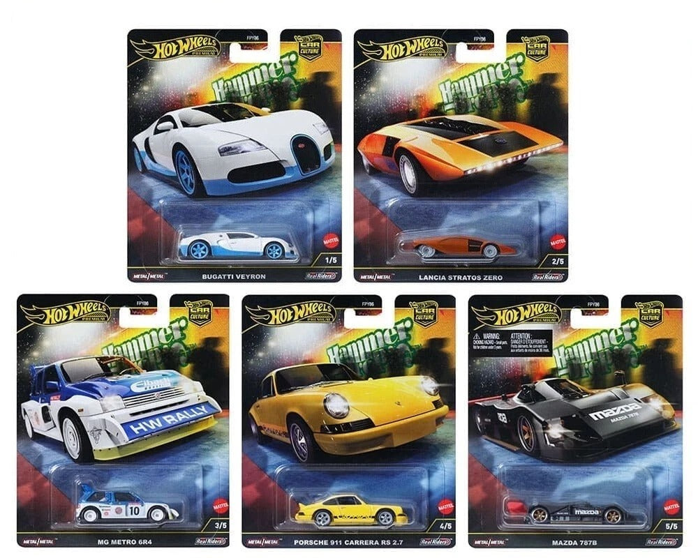2025 Hot Wheels Premium Car Culture Hammer Drop Complete Set of 5, FPY86-961F